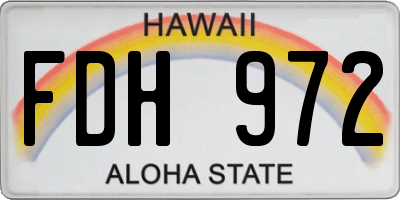 HI license plate FDH972