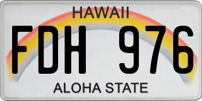 HI license plate FDH976