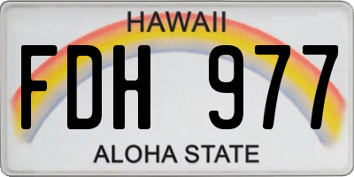 HI license plate FDH977