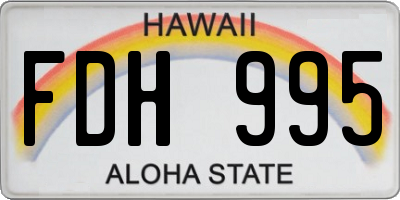 HI license plate FDH995