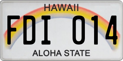 HI license plate FDI014