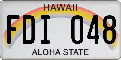 HI license plate FDI048