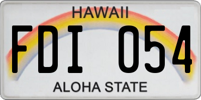 HI license plate FDI054