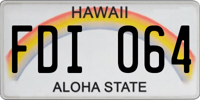 HI license plate FDI064