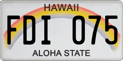 HI license plate FDI075