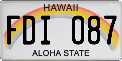 HI license plate FDI087