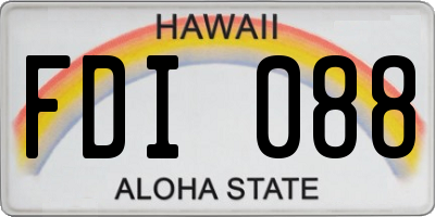 HI license plate FDI088