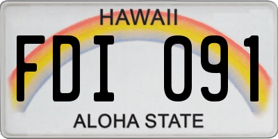 HI license plate FDI091