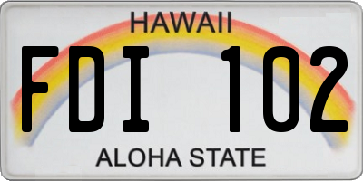 HI license plate FDI102