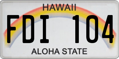 HI license plate FDI104