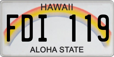 HI license plate FDI119