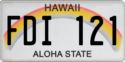 HI license plate FDI121