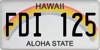 HI license plate FDI125