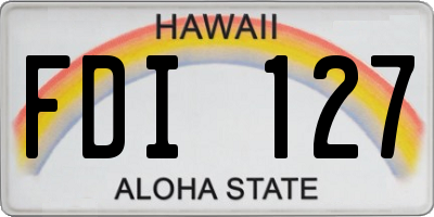 HI license plate FDI127