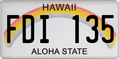 HI license plate FDI135