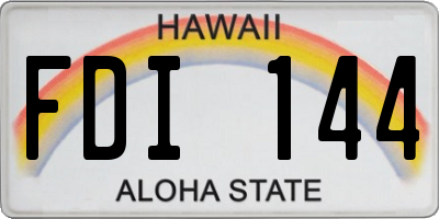 HI license plate FDI144