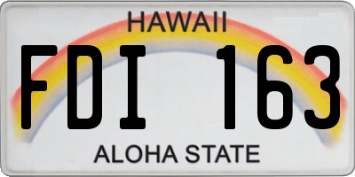 HI license plate FDI163