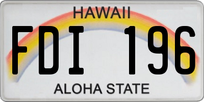HI license plate FDI196