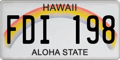 HI license plate FDI198