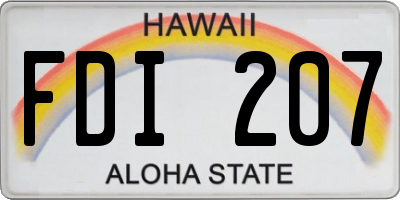 HI license plate FDI207