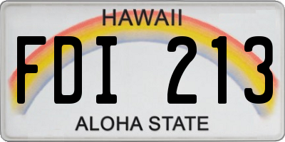 HI license plate FDI213