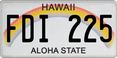 HI license plate FDI225