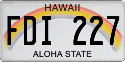 HI license plate FDI227
