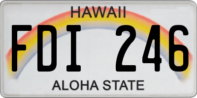 HI license plate FDI246