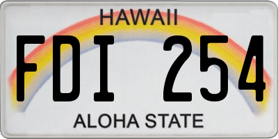 HI license plate FDI254