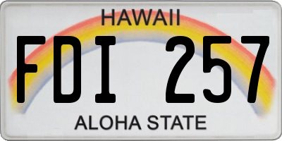 HI license plate FDI257