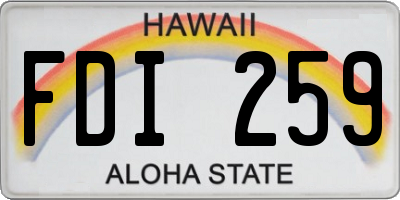 HI license plate FDI259