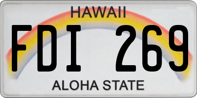 HI license plate FDI269