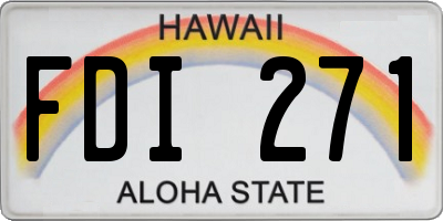 HI license plate FDI271