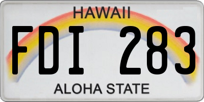 HI license plate FDI283