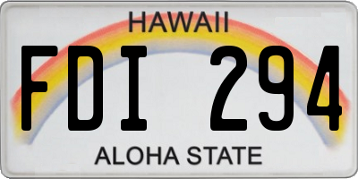 HI license plate FDI294