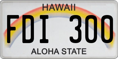 HI license plate FDI300