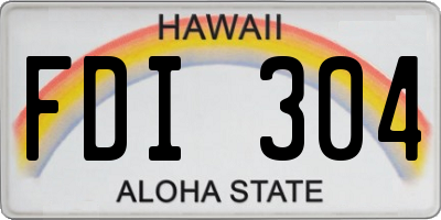 HI license plate FDI304