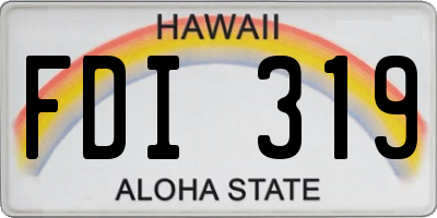 HI license plate FDI319