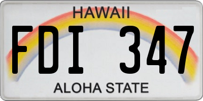 HI license plate FDI347
