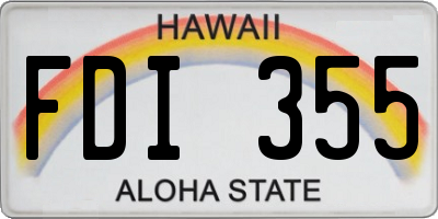 HI license plate FDI355