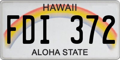 HI license plate FDI372
