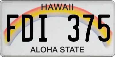 HI license plate FDI375
