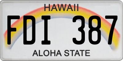 HI license plate FDI387