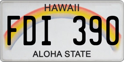 HI license plate FDI390