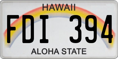 HI license plate FDI394