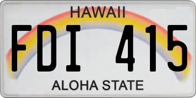 HI license plate FDI415