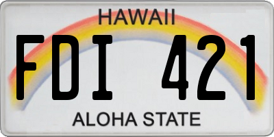 HI license plate FDI421
