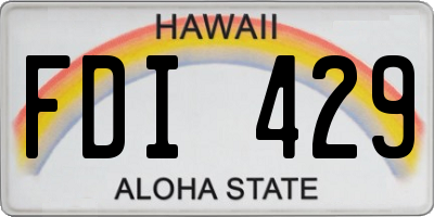 HI license plate FDI429