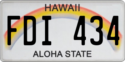 HI license plate FDI434