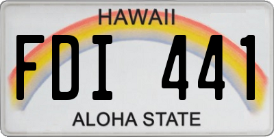 HI license plate FDI441